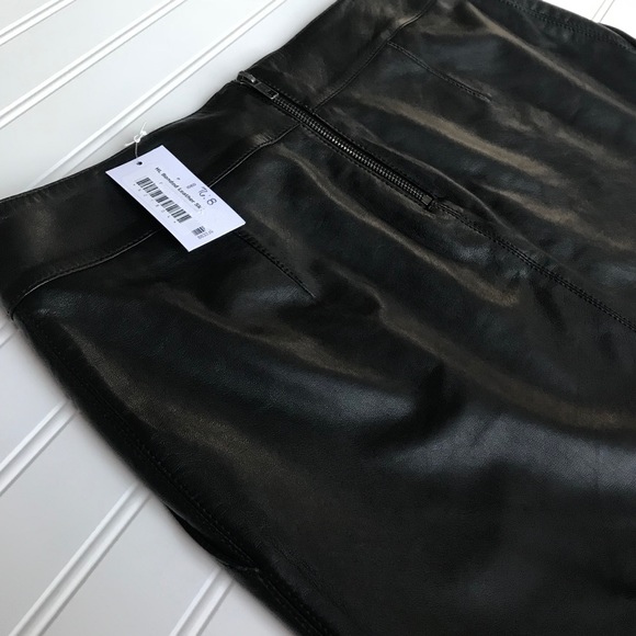 NWT Helmut Lang Lamb Leather Black Skirt Size 8 - Picture 3 of 8